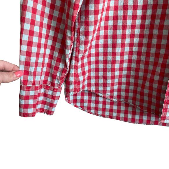J Crew Mens Cotton Shirt Small Red Gray Buffalo Check Classic‎ Preppy Clean Cut - Picture 8 of 11